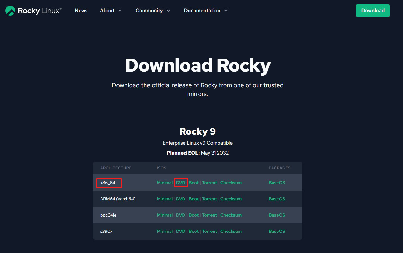 Installing Rocky Linux 9 - Documentation